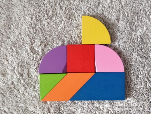 用九巧板拼图玩具怎样拼一座天文台?