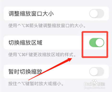 iphone手机如何开启切换缩放区域功能