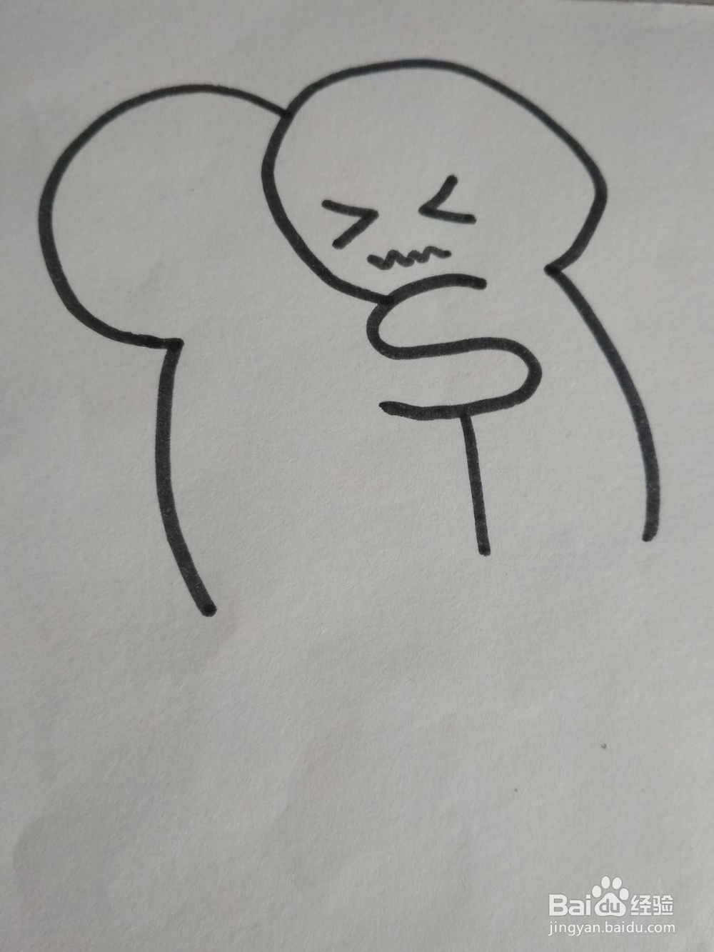 如何画出简笔拥抱小人