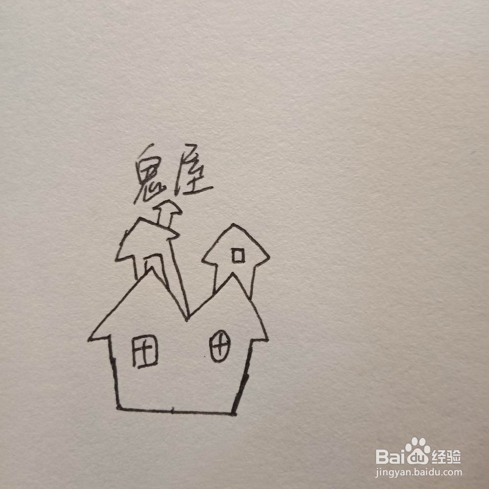 万圣节之鬼屋简笔画~