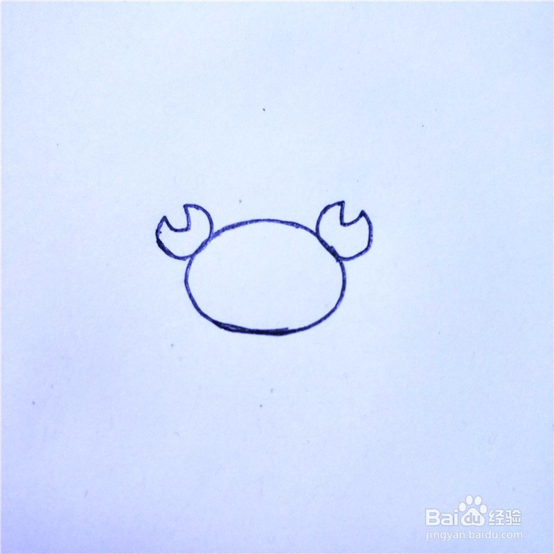 如何画螃蟹的简笔画