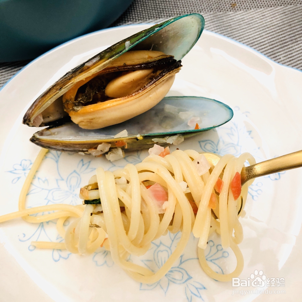 馋哭朋友的白葡萄酒青口意面