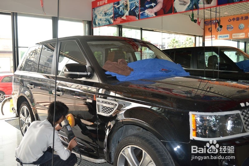 路虎揽胜汽车漆面美容镀晶的效果