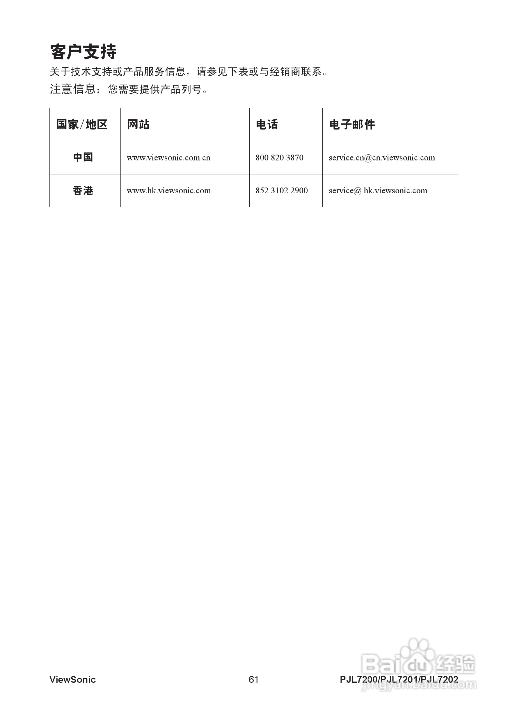 优派PJL7200投影机使用说明书:[7]