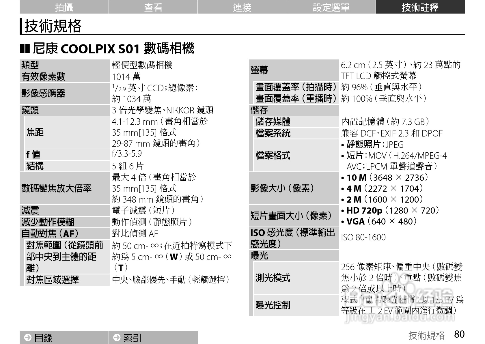 尼康COOLPIX S01数码相机使用说明书:[9]