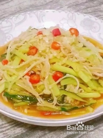 凉拌黄瓜金针菇