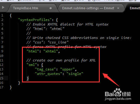 sublime text3中设置Emmet输入标签自动闭合