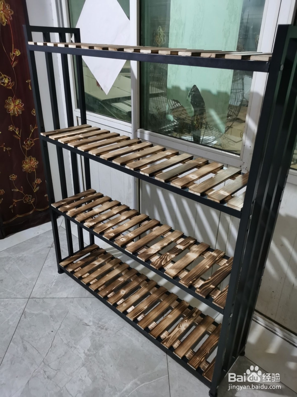 简易实木花架组装