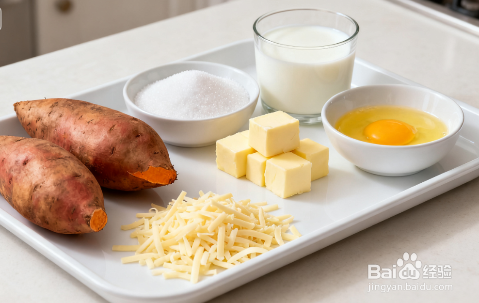 芝士焗红薯:香甜拉丝,软糯细腻,烤箱版零难度