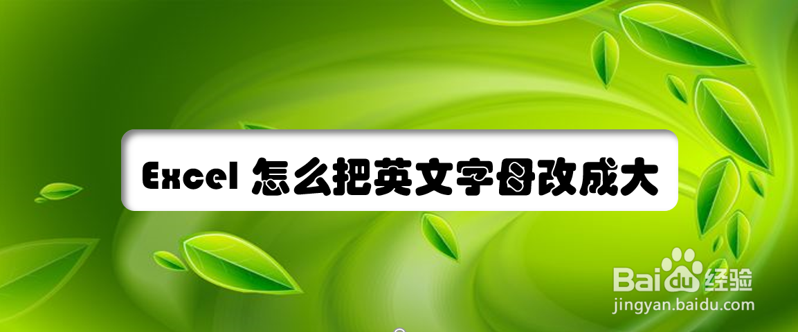 <b>Excel怎么把英文字母改成大写</b>