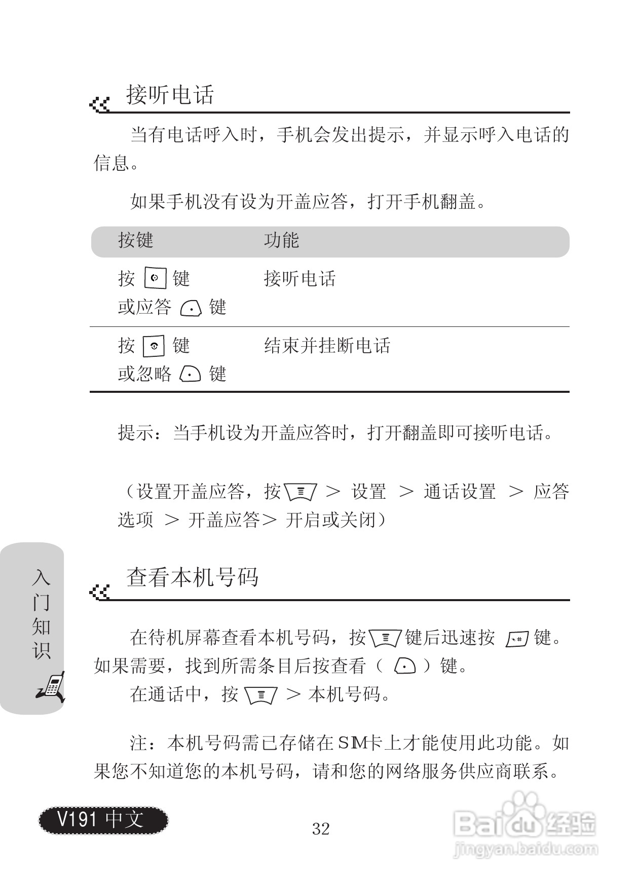 摩托罗拉V191手机使用说明书:[4]