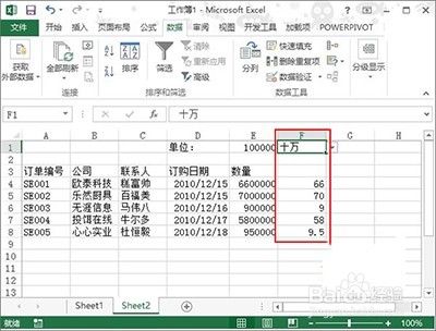 Excel2013怎么设置数据以百万单位显示