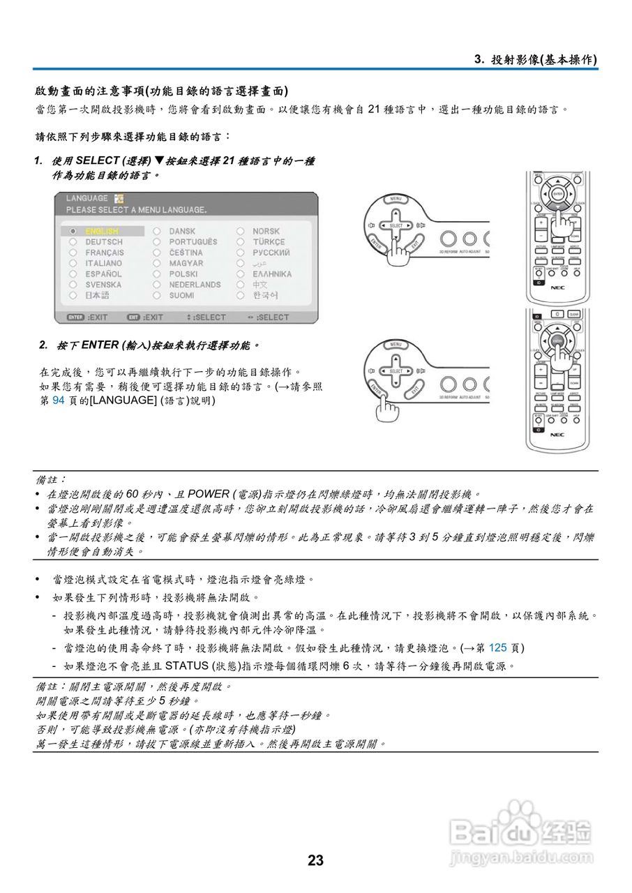 NEC NP901W型投影机用户手册:[4]