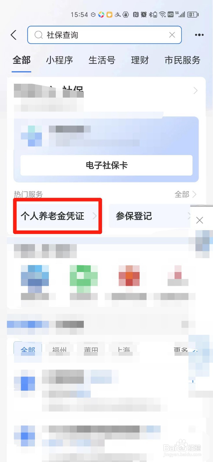 支付宝上怎么查个人养老金缴费凭证