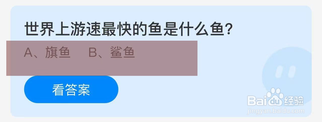 蚂蚁庄园答案世界上游速最快的鱼是什么鱼?