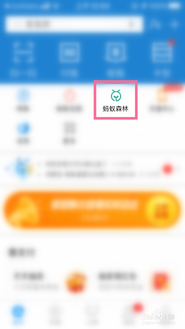 支付宝的蚂蚁森林的提醒时段怎么调整