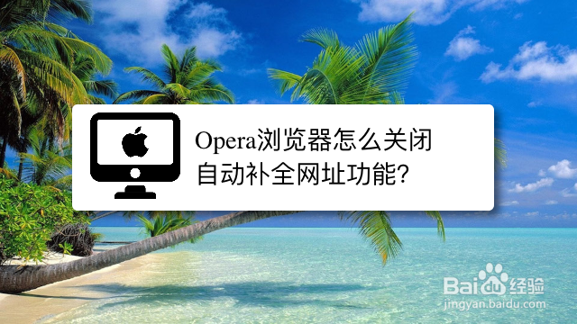 <b>Opera浏览器怎么关闭自动补全网址功能</b>