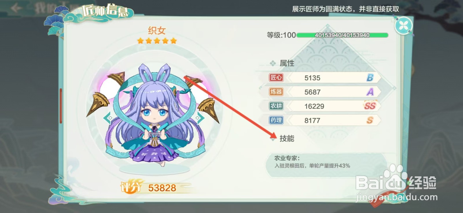 仙宗大掌门如何查看织女的【技能】