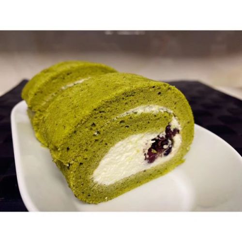 抹茶红豆蛋糕卷卷