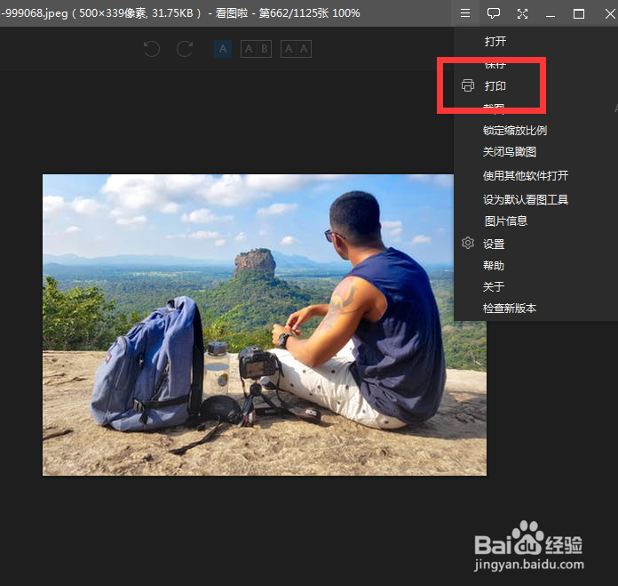 看图啦看图软件如何打印图片
