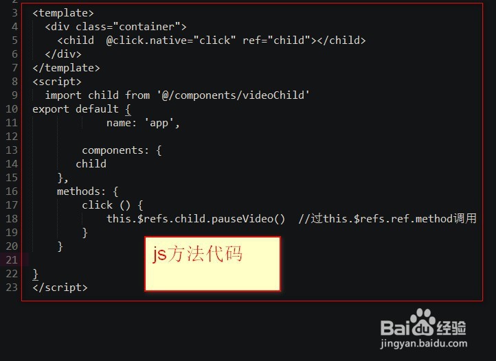 vue中父组件调用子组件方法