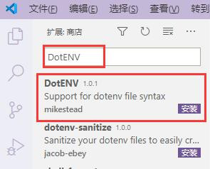 vscode怎么安装DotENV扩展组件
