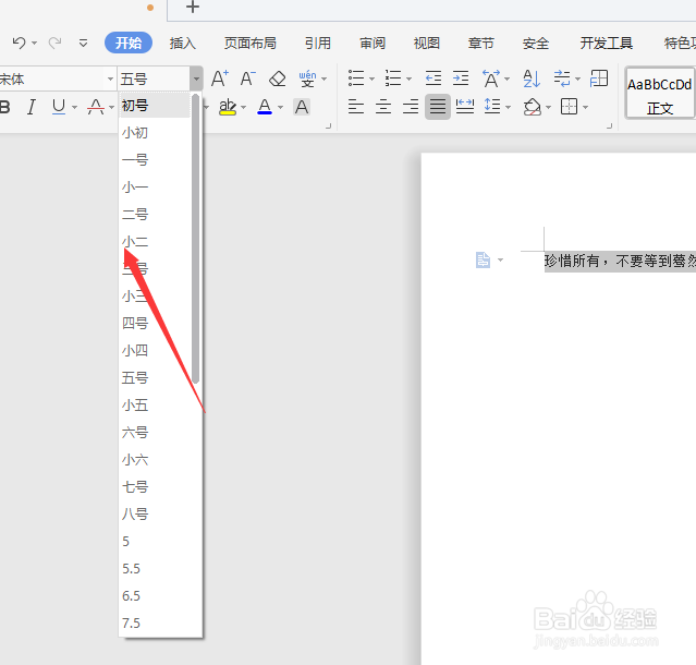 在WPS文字文档中怎样更改文字大小