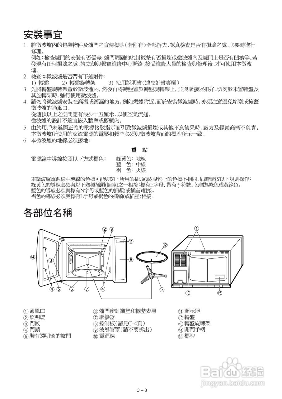 声宝R-242E型微波炉说明书:[1]
