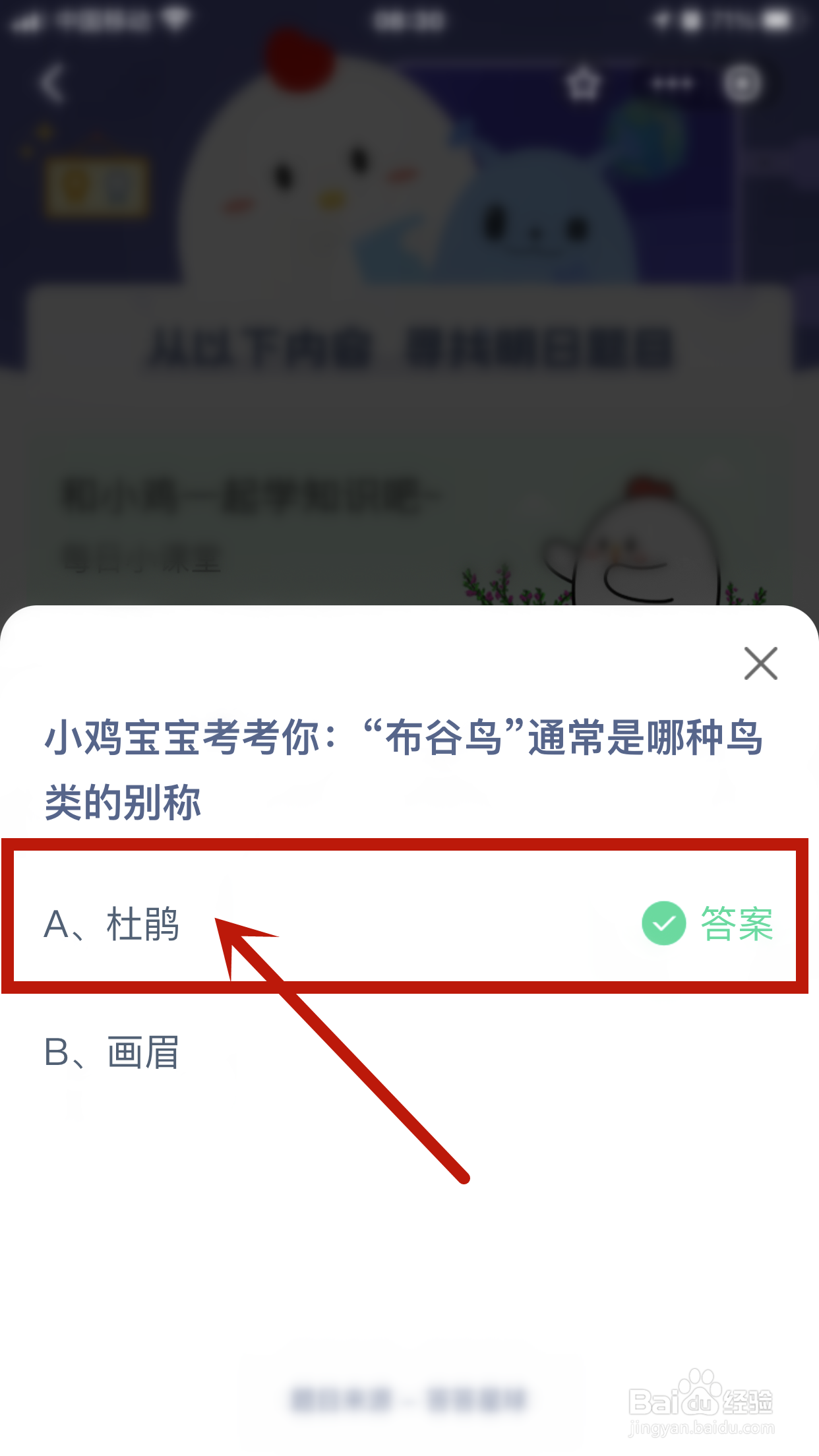 蚂蚁庄园小课堂：“布谷鸟”是哪种鸟类的别称？