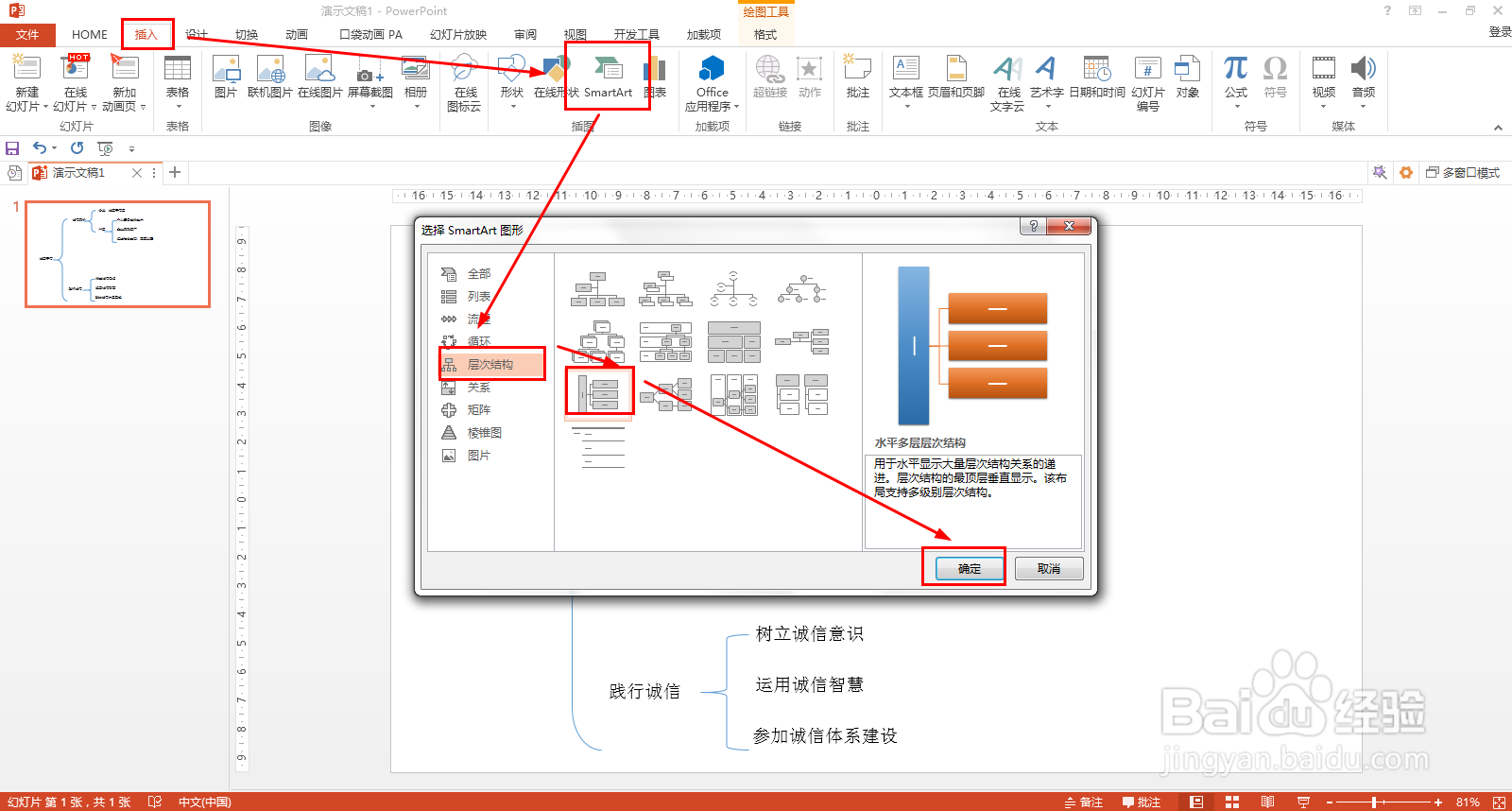 怎样制作诚实守信知识层次结构图