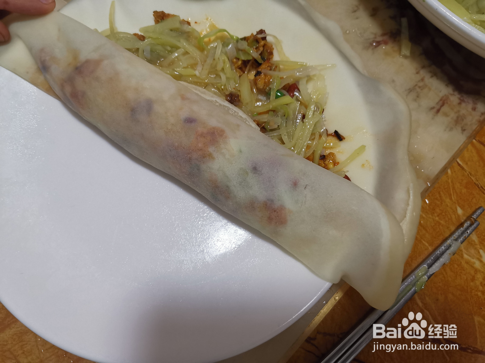 鸡蛋花生土豆丝卷饼