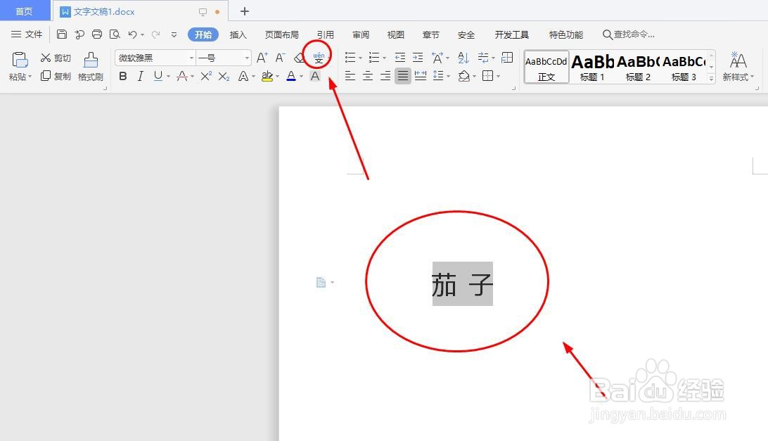 怎么用word软件给“茄子”添加拼音以及拼写声调