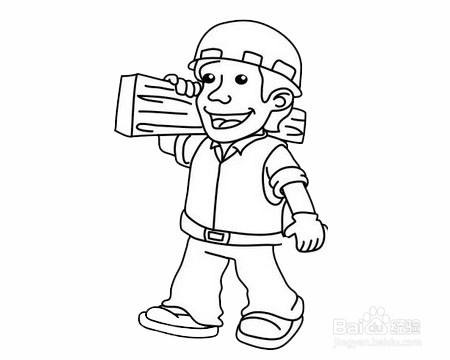 伐木工人的简笔画