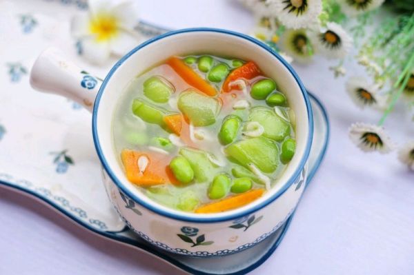 丝瓜毛豆虾米汤