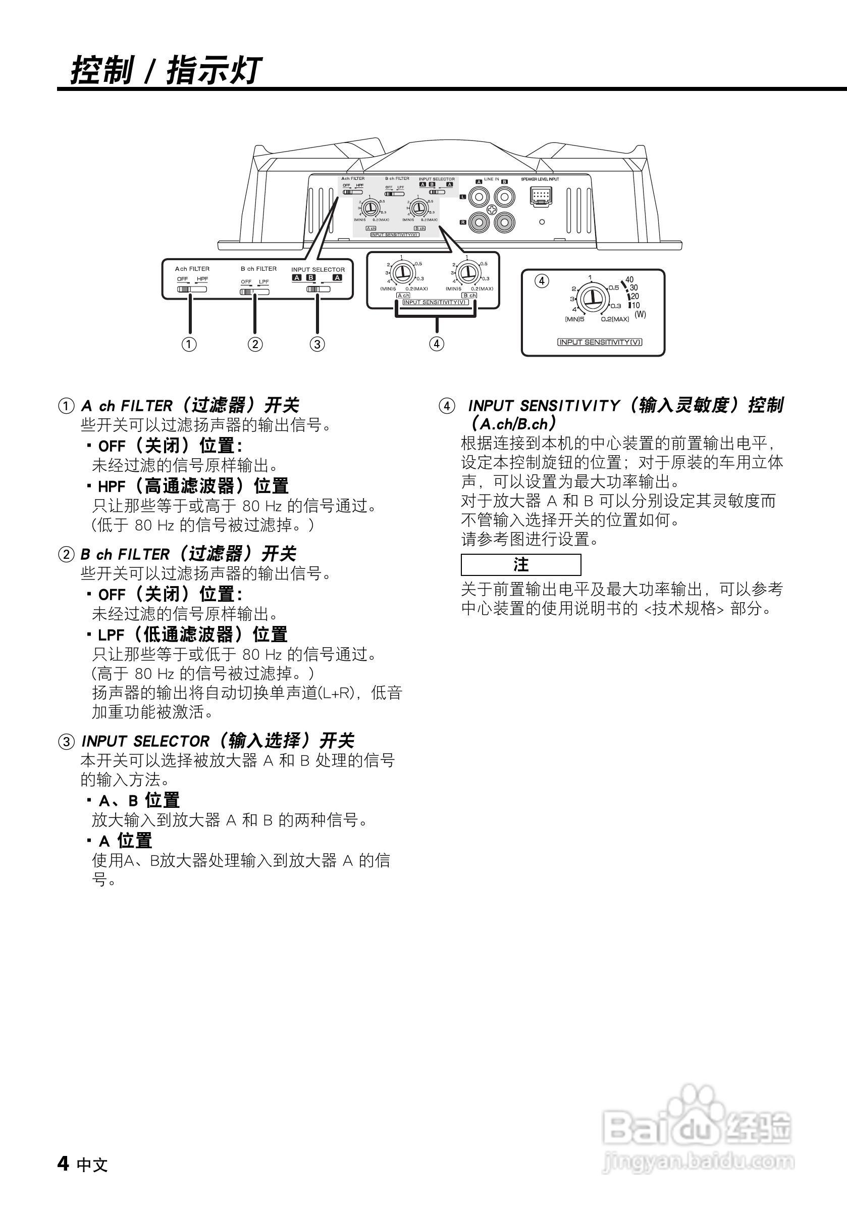 KENWOOD 通道放大器KAC-6403使用说明书.