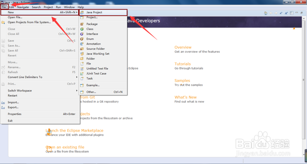 eclipse如何创建java项目