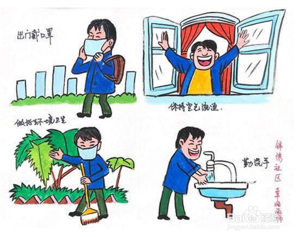 预防新型冠状病毒的漫画怎么画？