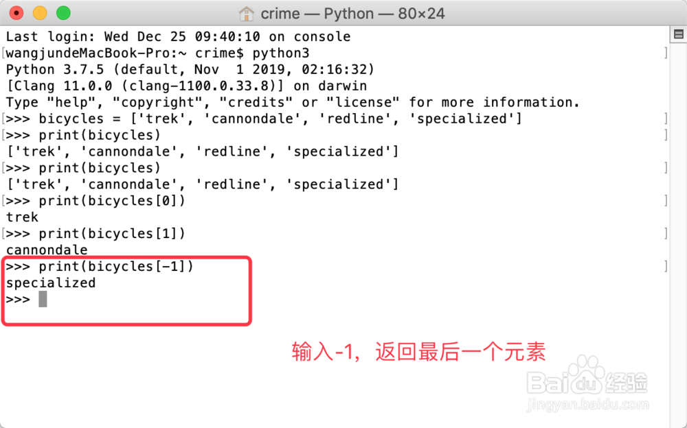 如何访问python列表及其元素