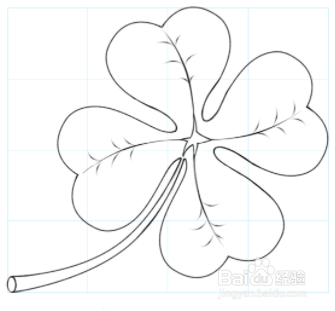 四叶草速写图片