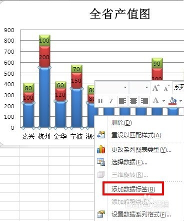 Excel中如何设计堆积柱状图
