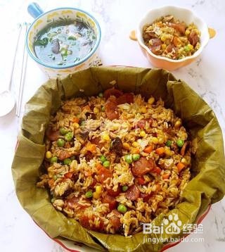 如何制作一份美味可口的荷叶饭