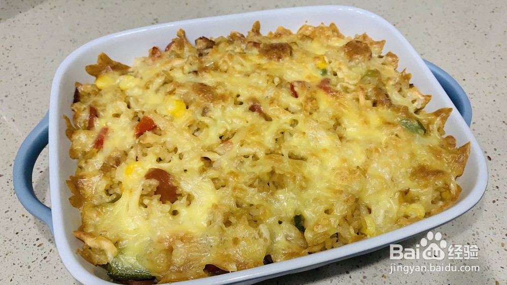 没基础也能做虾仁培根腿芝士焗饭