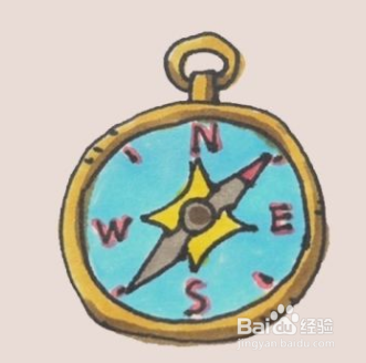 手绘简笔画之指南针