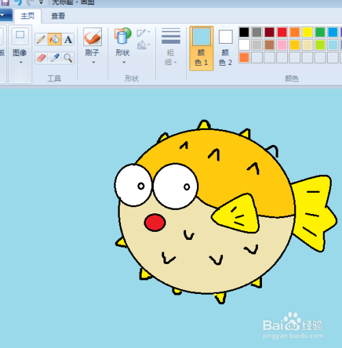 小河豚简笔画教程