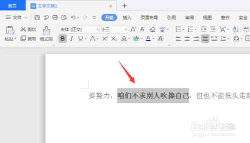 WPS文档中给文字加粗方法