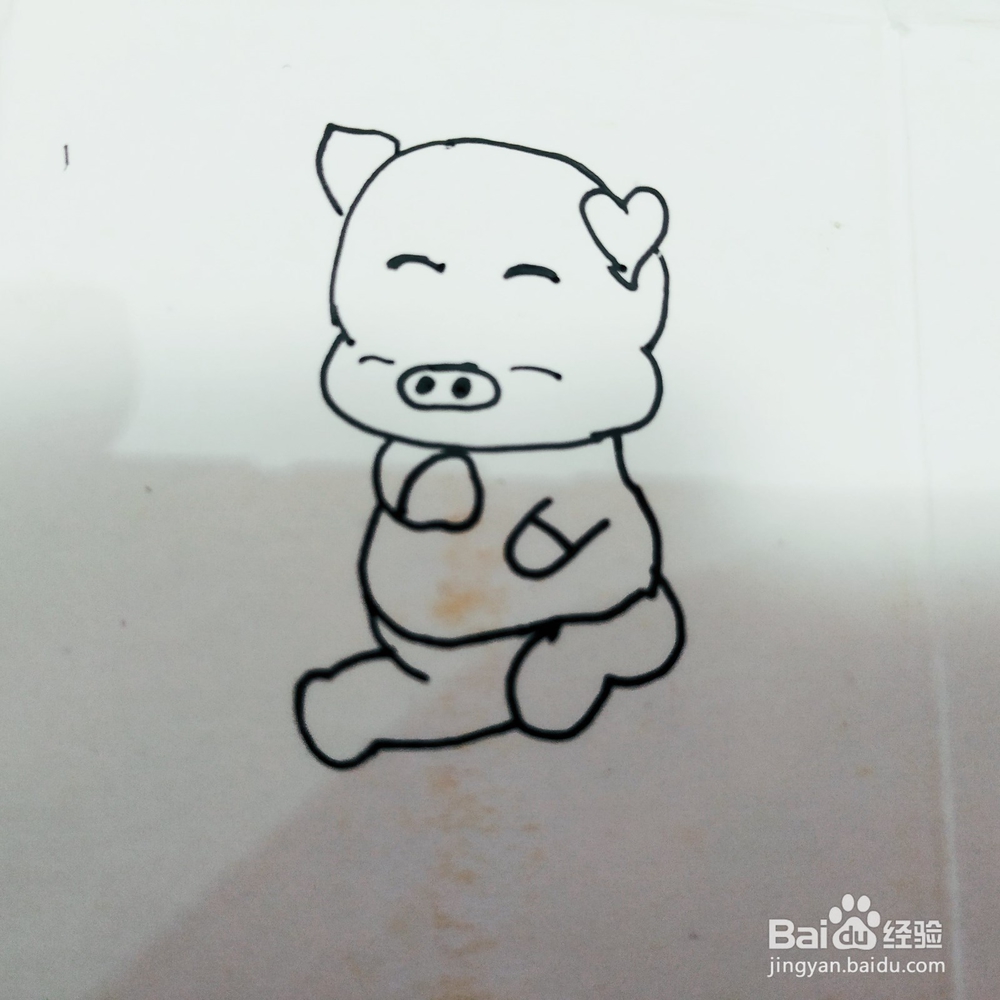 怎么来画一只卡通小胖猪简笔画呢？