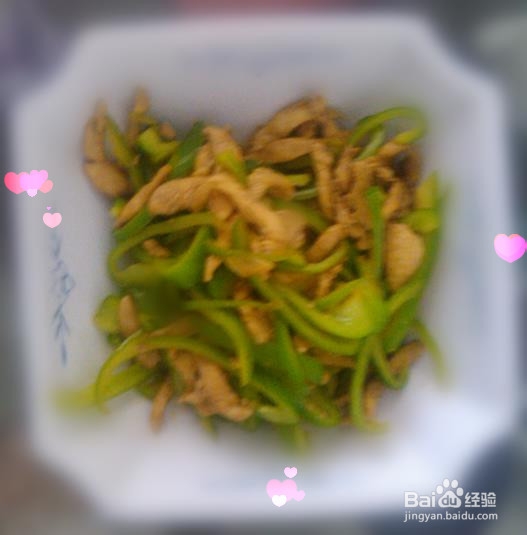 家常青椒炒鸡丝