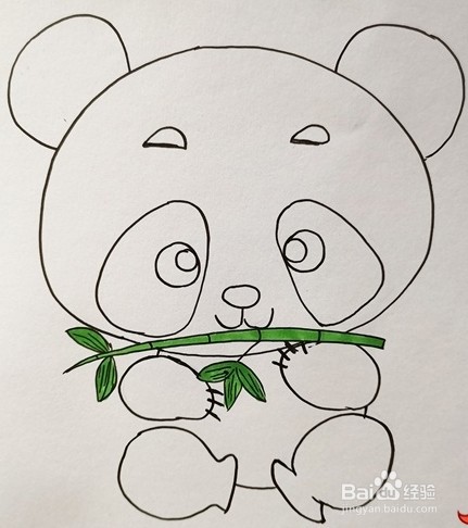大熊猫怎么画抱着图片