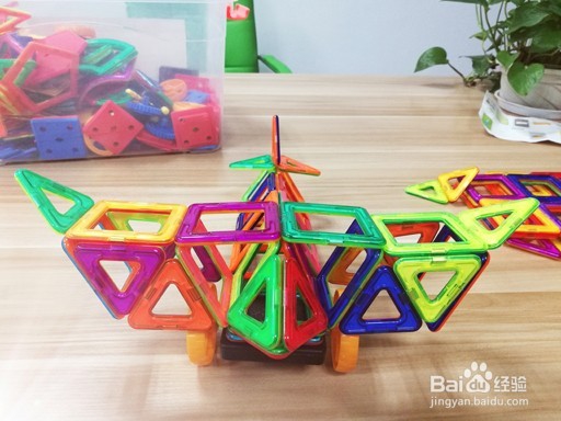 磁力积木玩具教程教学玩法搭法图解之飞机