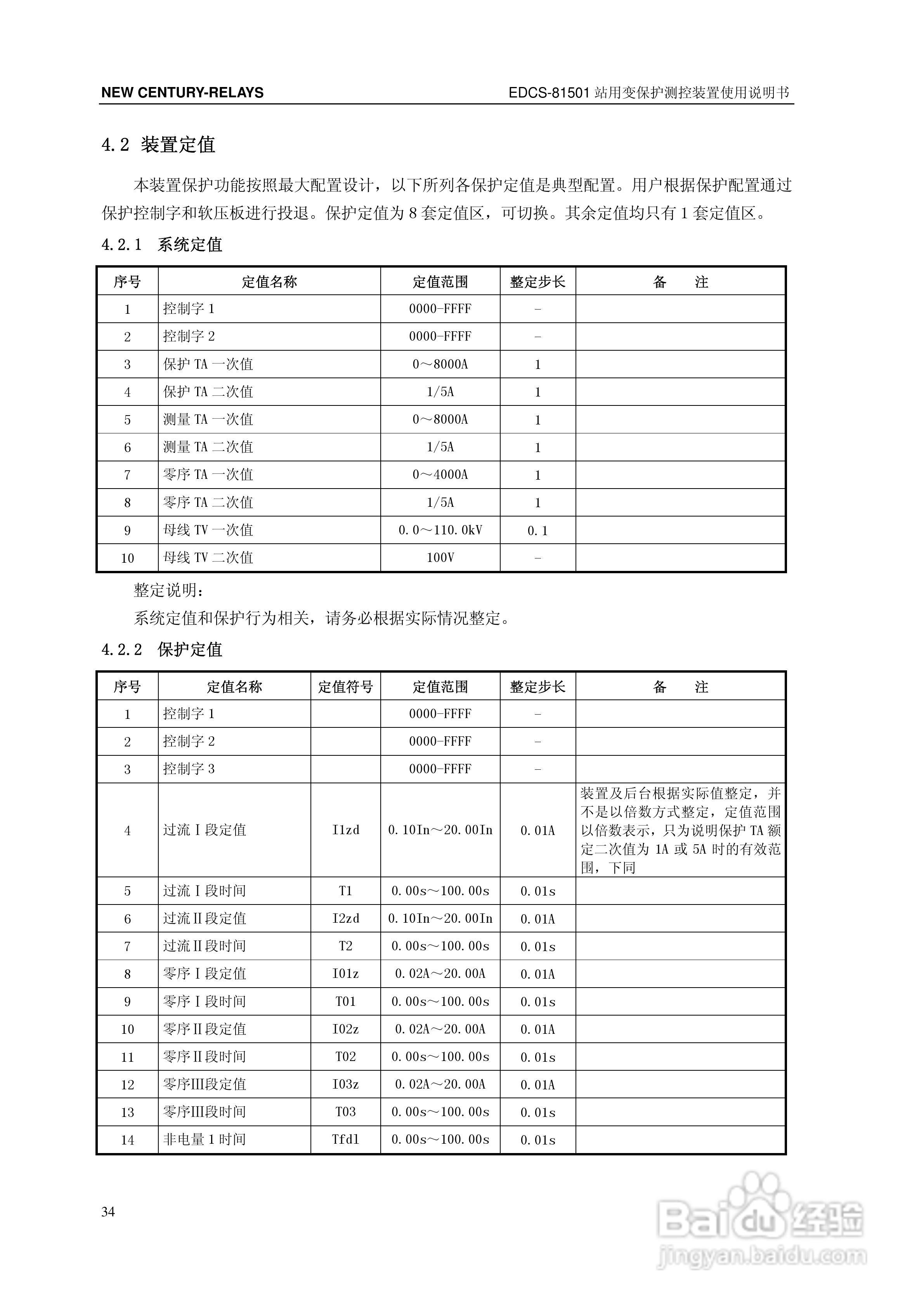 新世纪EDCS-81503站用变保护测控装置说明书:[4]
